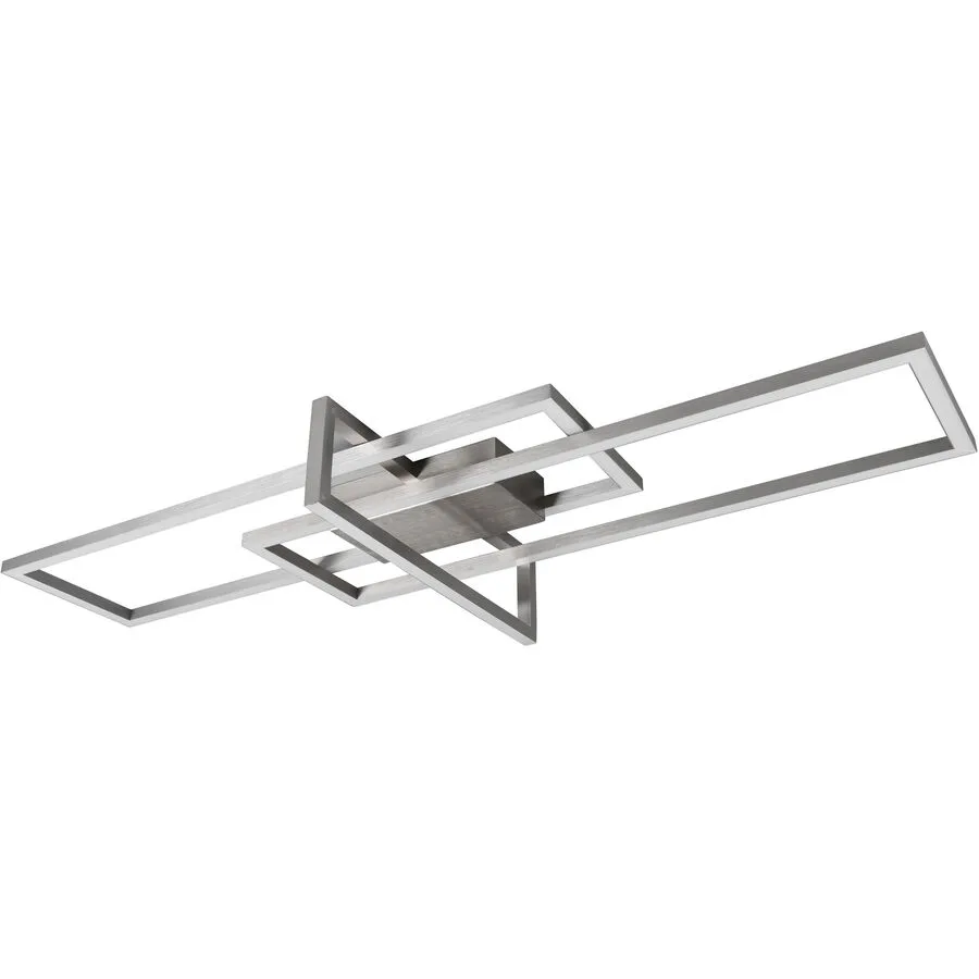 Deckenlampe Cecile Nickel matt Metall 3900 lm B 100 cm - LED - Lichtfarbe: Warmweiss- LED Energiesparlampe