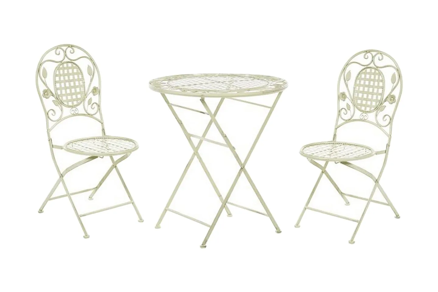 Balkongset av Utebord och 2 Utestolar ljusgrön BIVIO - Grön
