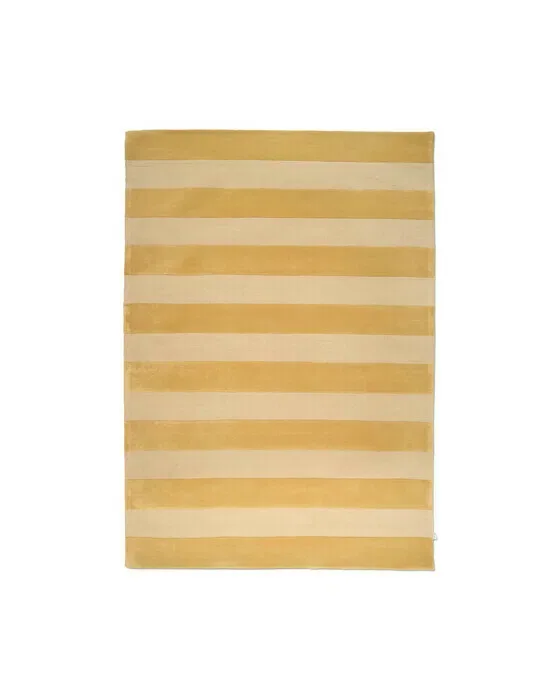 Stripe Boucle tæppe gul