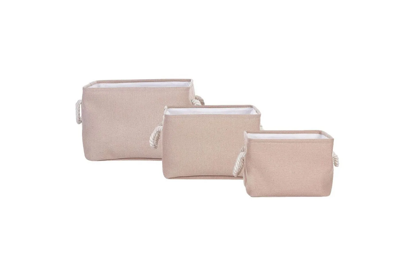 Korg Darqab set om 3 Beige, vit - Beige, vit