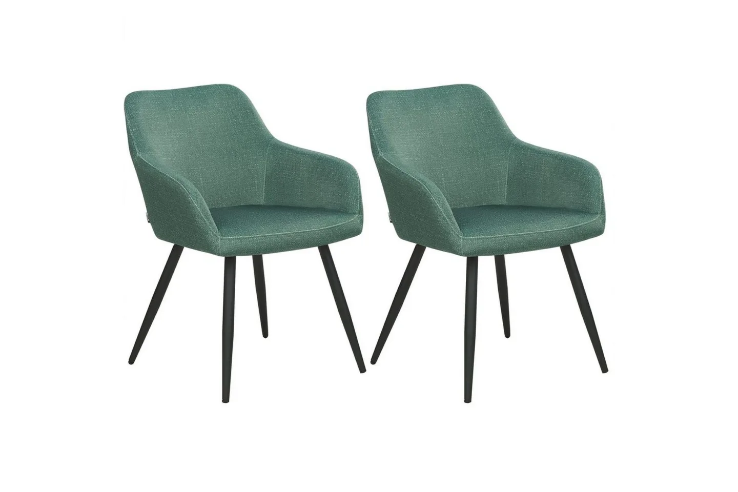 Set med 2 matstolar Casmalia - Grön, Svart