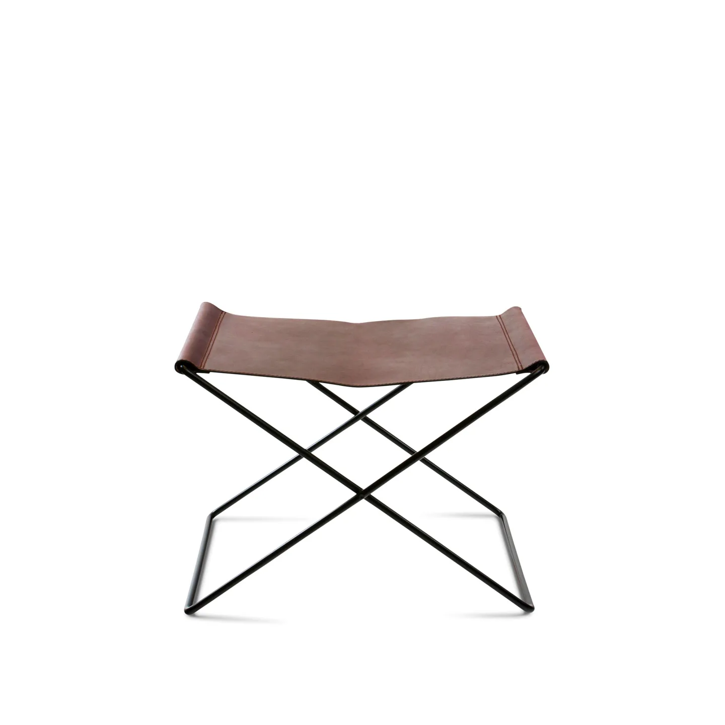 OX Denmarq - Ox Stool, Black Steel Frame, Leather: Mocca - Pallar - Dennis Marquart - Brun - Läder/Metall