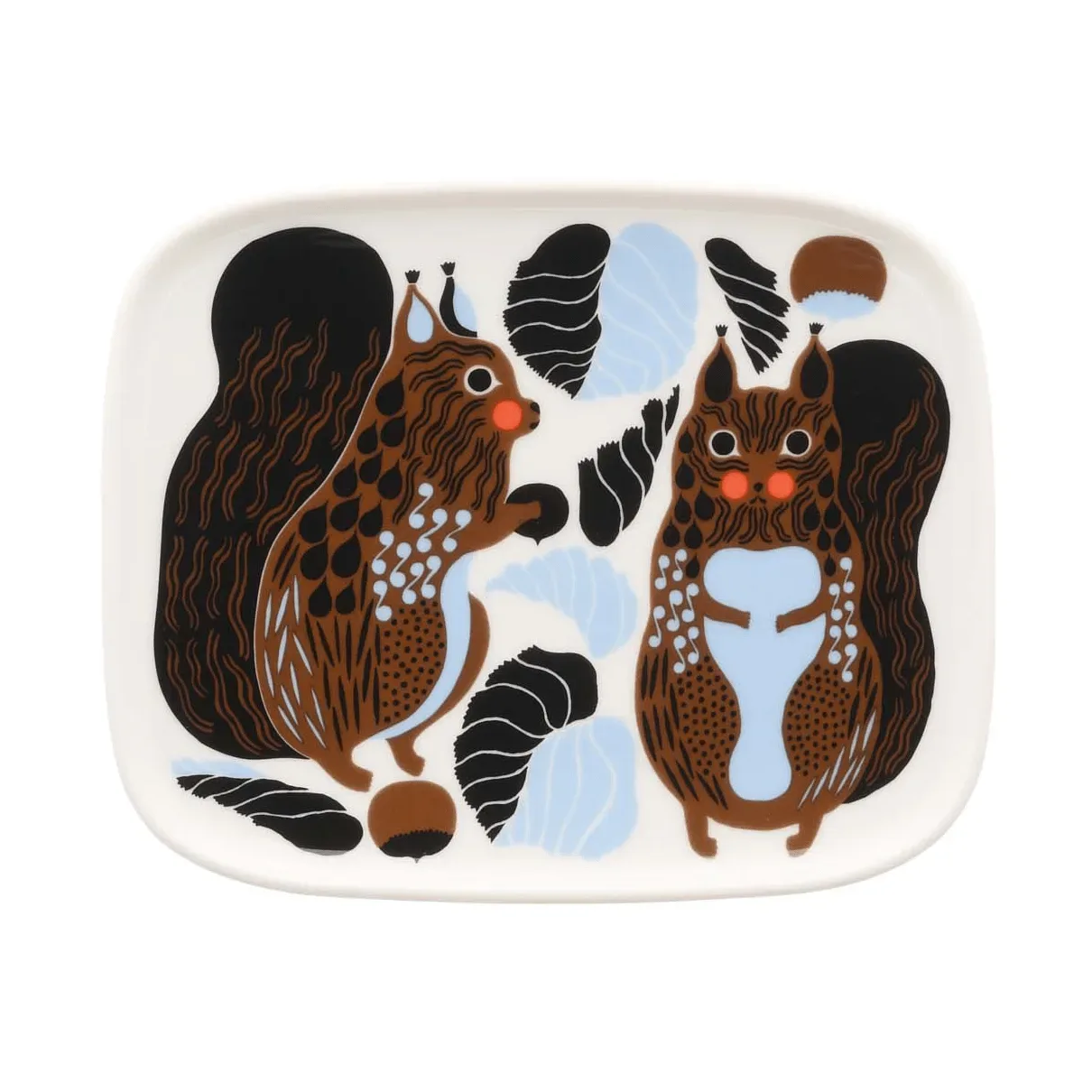 Marimekko Kurre Teller Weiß-Braun-Schwarz-Hellblau