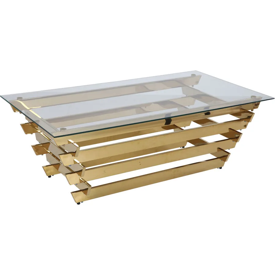 Salontisch Annina gold Sicherheitsglas, rostfreier Edelstahl B 130 T 70 cm