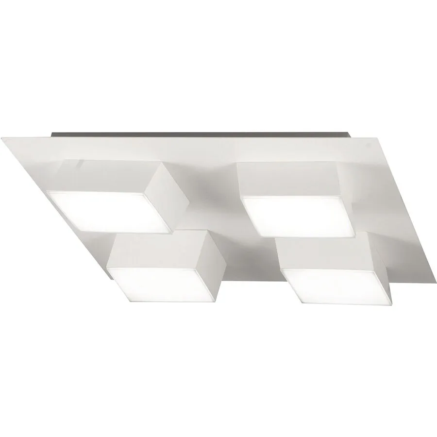 Deckenlampe Moru Weiss 35 cm 7 cm - Material: Metall/Methacrylat - LED - Lichtfarbe: Warmweiss - LED Energiesparlampen