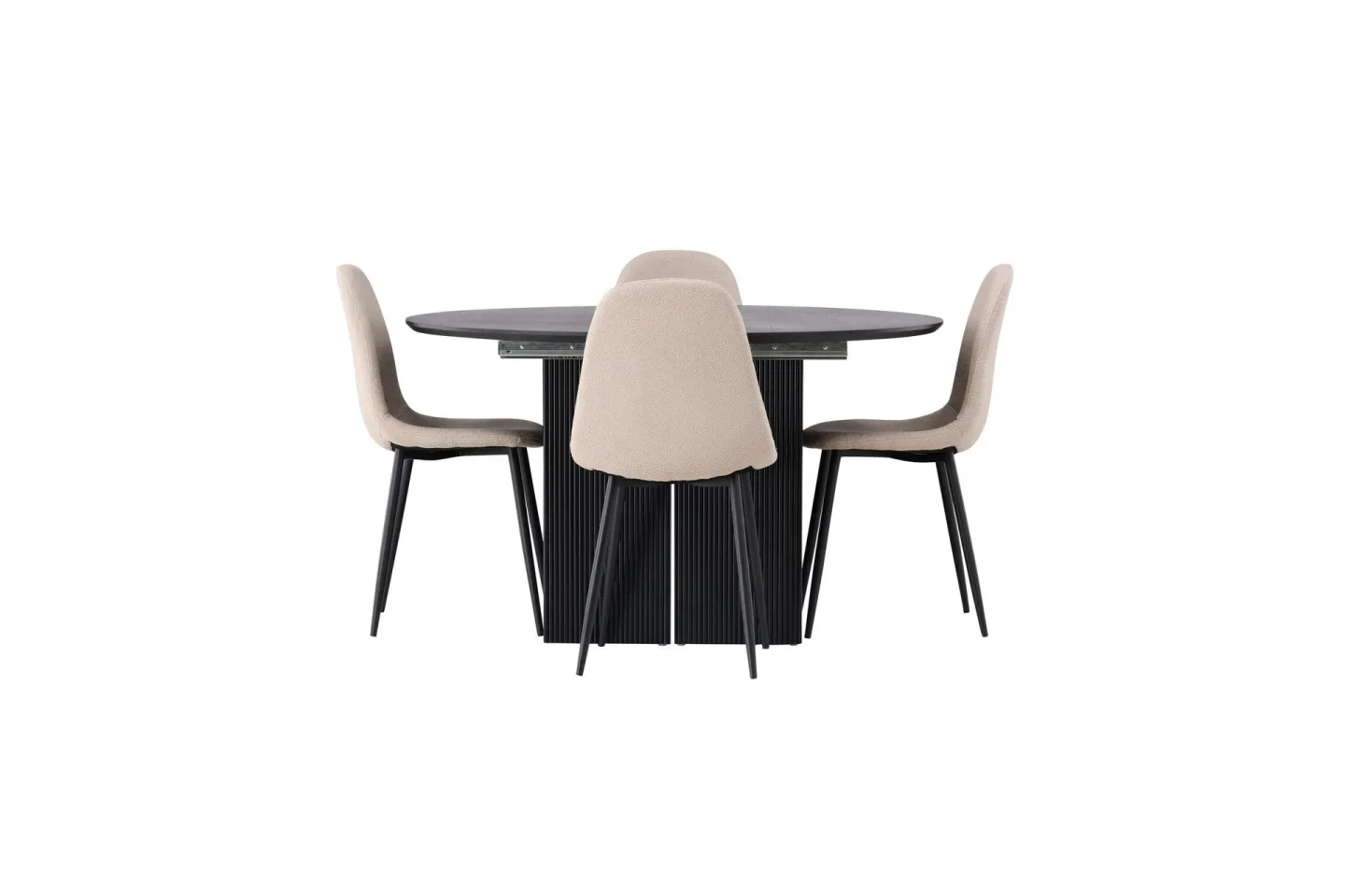 Matilda Matgrupp 130 cm Rund med 4 Polar Stolar - Beige