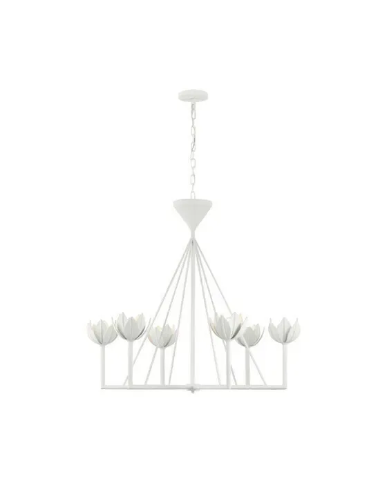 Alberto Low Ceiling Chandelier Plaster White L