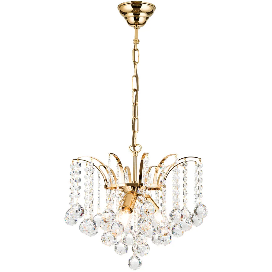 Briamond Pendellampe Sheraton Gold Kristall/Messing 42 cm 35 cm - Material: Messing/Kristall