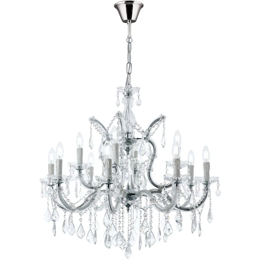 Briamond Pendellampe Theresa Silber Stahl/Kristall 78 cm 75 cm - Material: Stahl/ K9 Kristall