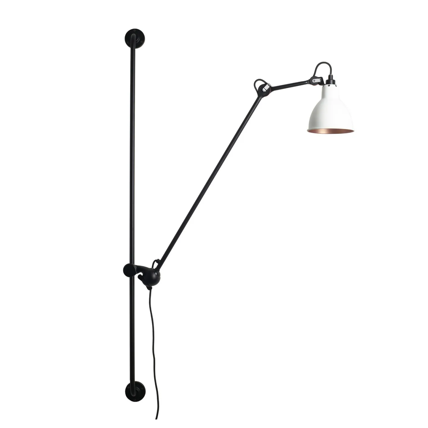 214 Wandleuchte Round schwarz/weiß/kupfer - Lampe Gras 214 Round - Wohnzimmer - Design - Metall - Einflammig