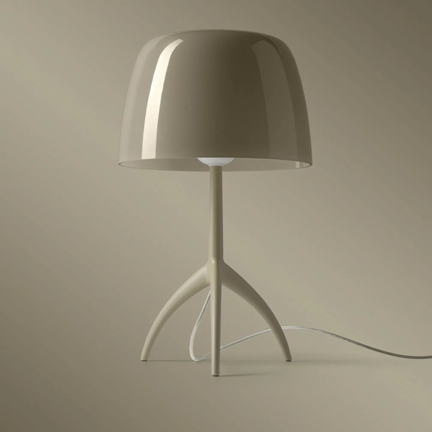 Lumiere Nuances LED-Tischlampe, 45cm, grün, dim. - Foscarini Lumiere nuances grande - Wohnzimmer - Design - Glas - Mit Schirm