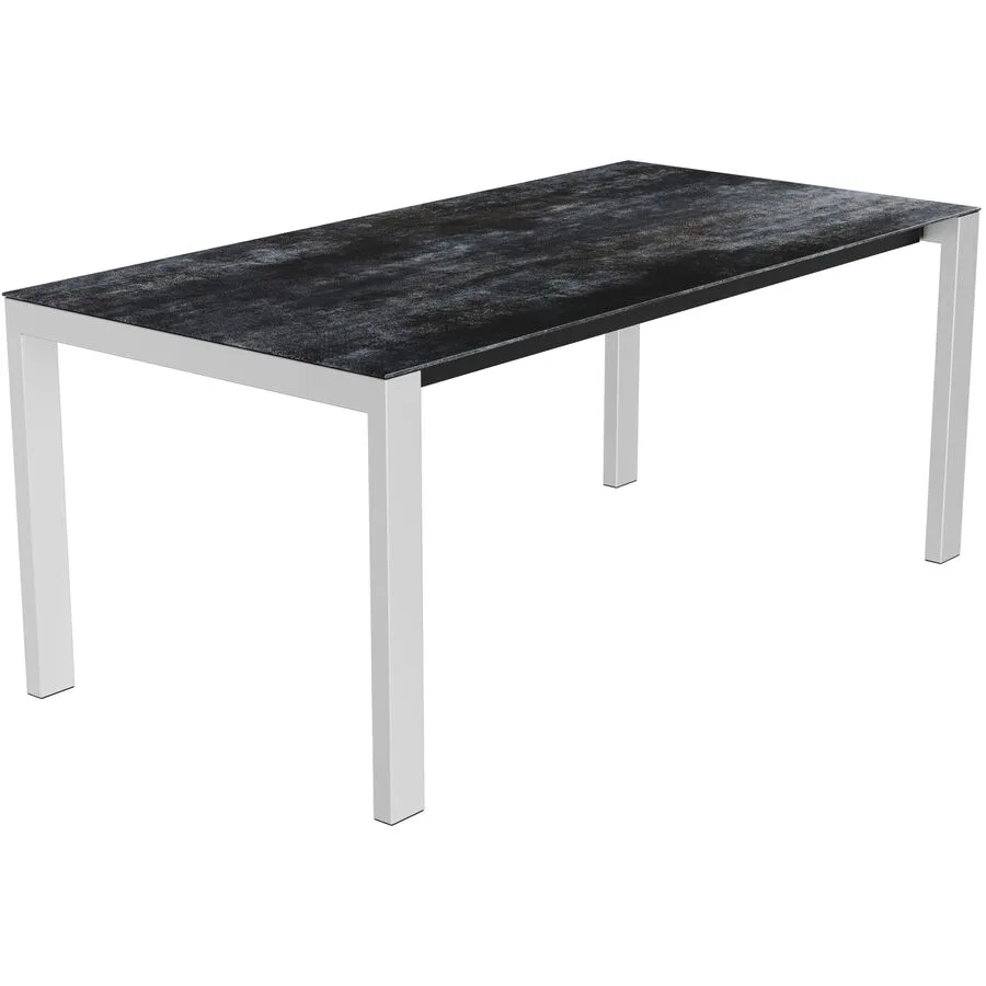 Gartentisch Panama Keramik Dark Night 180x90 cm - Farbe: Edelstahl gebürstet / Dark Night - Material: Keramik/Edelstahl - Möbel Konfigurator: