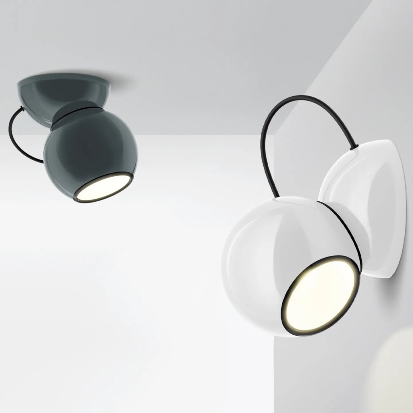 Gravitino LED-Deckenleuchte, grau, drehbar -Stilnovo - Wohnzimmer - Design - Metall - Einflammig
