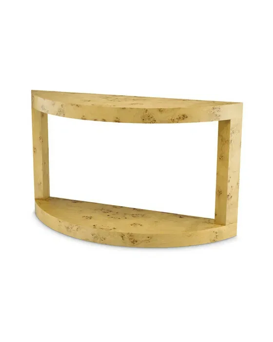 Raphael Console Table Mappa Burl Veneer