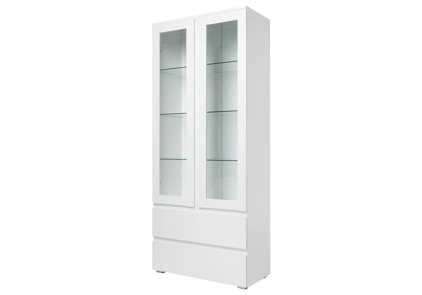 Vitrine mit 2 Glastüren weiß Breite 80 cm - IMAGE