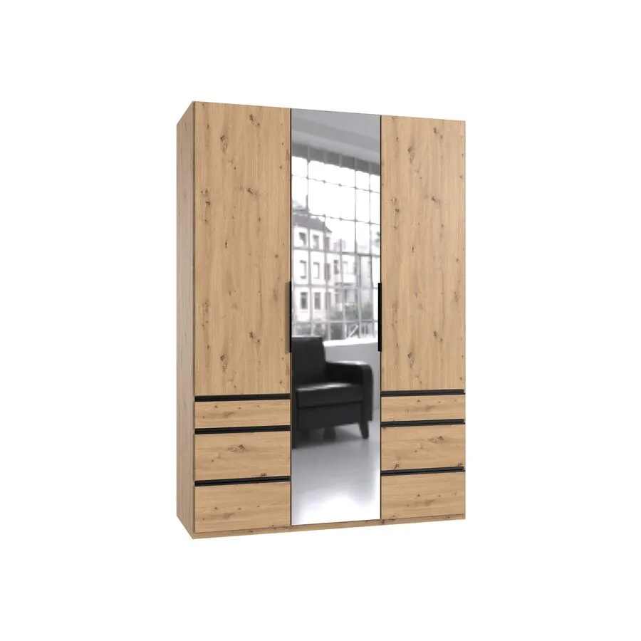 Kleiderschrank Sanko Eiche Nachbildung Holzwerkstoff B 150 cm