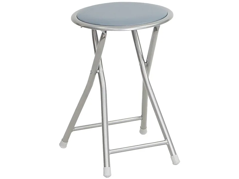 Hocker FOLK Synthetisches Leder grau