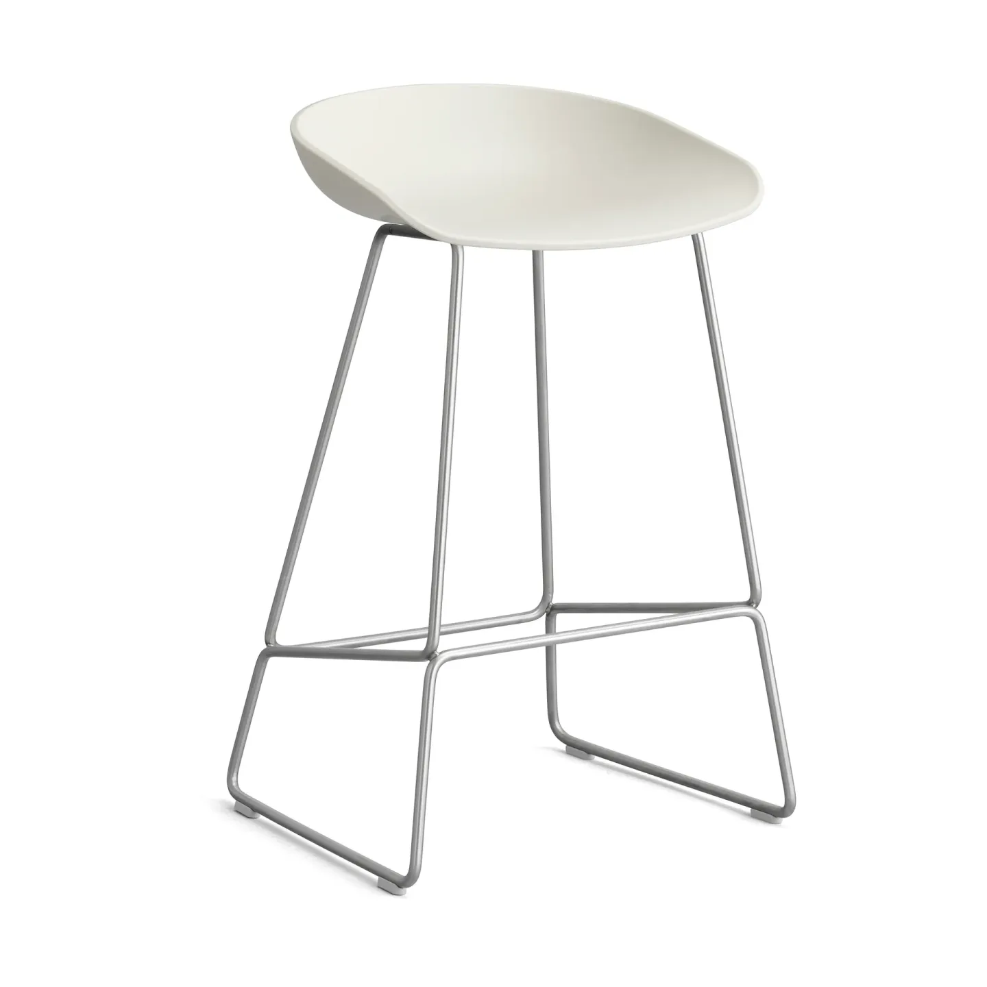 HAY About a Stool 38 Low Barhocker 2.0 Melange cream-Edelstahlgestell