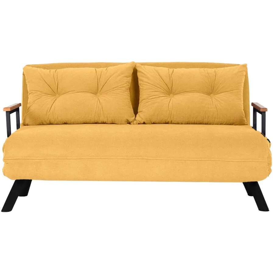 Bettsofa Foldbar Gelb Polyester 133 cm 50 cm