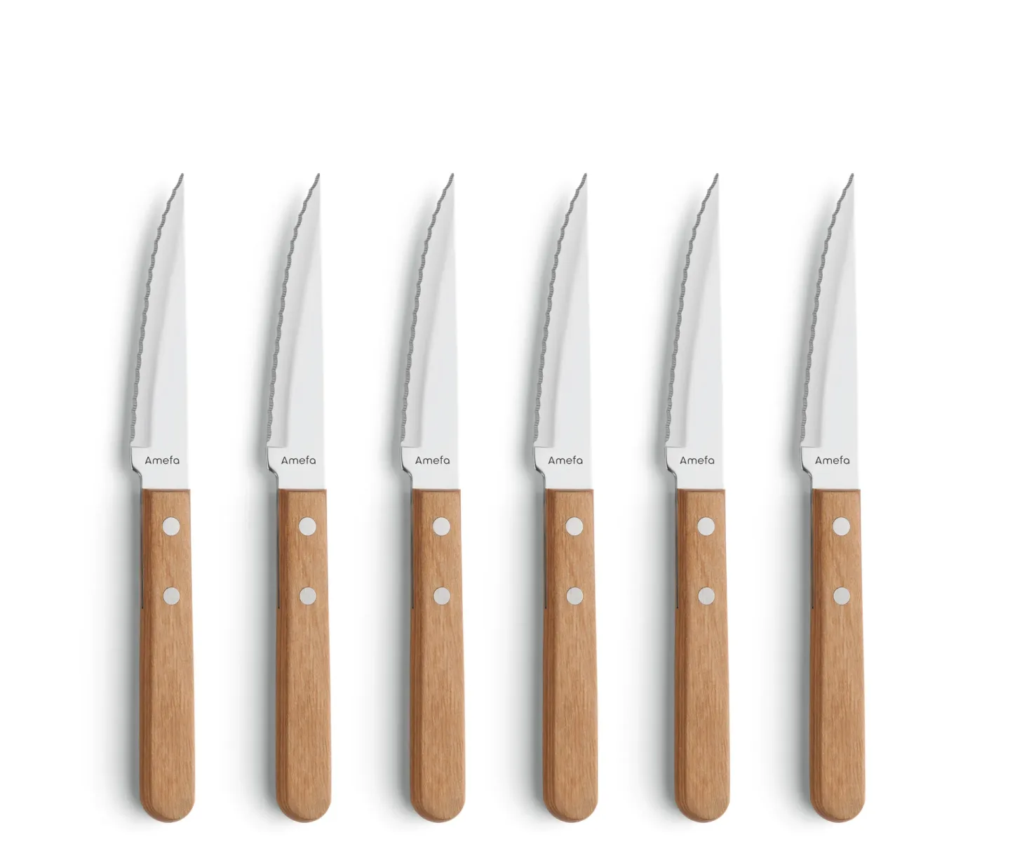 Amefa Pizza Grillmesser 6er-Pack Eiche
