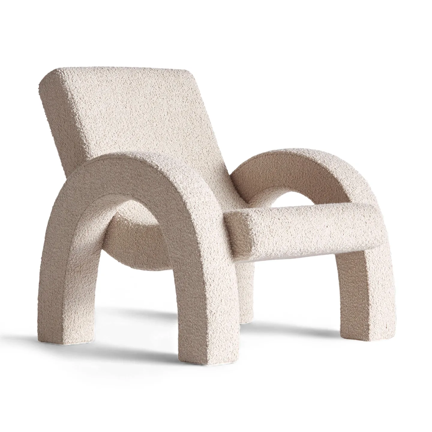 Dusty Deco - Arco loungefåtölj liten beige boucle - Fåtöljer - Beige