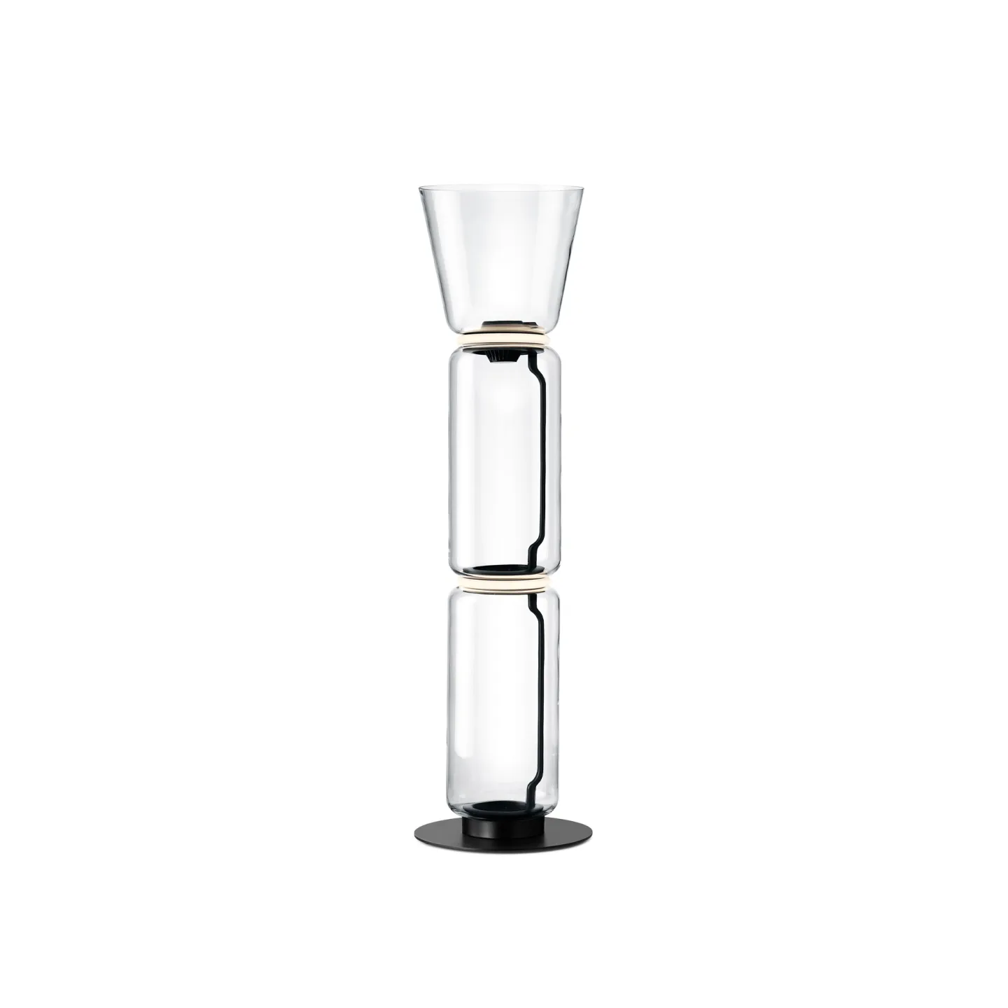 Flos - Noctambule 2 Cone / Golvlampa - Skärmlampor - Konstantin Grcic - Transparent,Svart