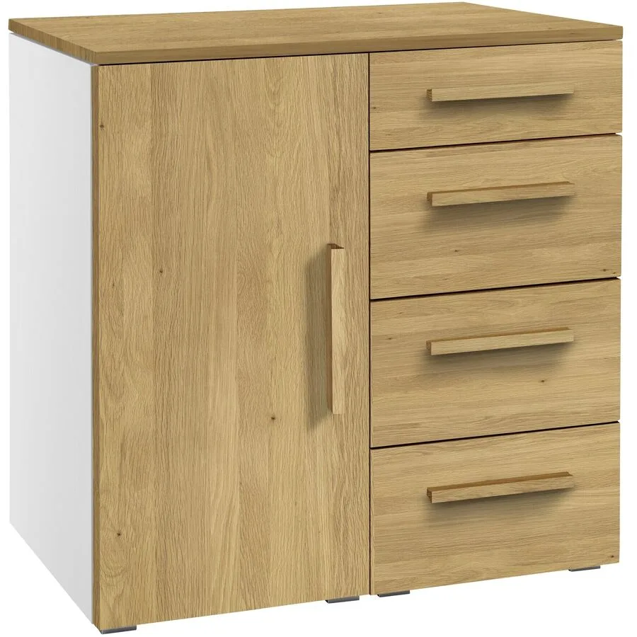 Hasena Kommode Jenni weiss/Eiche Holz/MDF B 90 H 86 cm