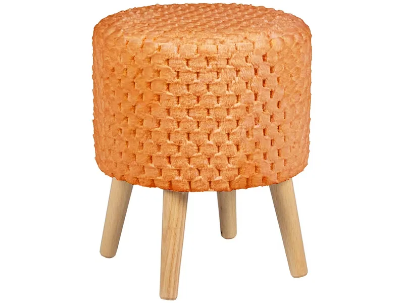 Hocker ROBBY 35x35x42cm künstliches fell orange