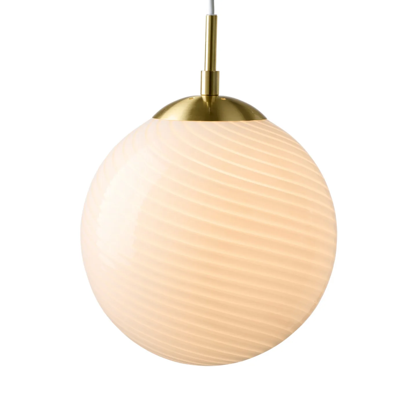 CANDY BALL Hängelampe, opal/altmessing Ø 25 cm - Halo Design - Wohnzimmer - Glas - Einflammig
