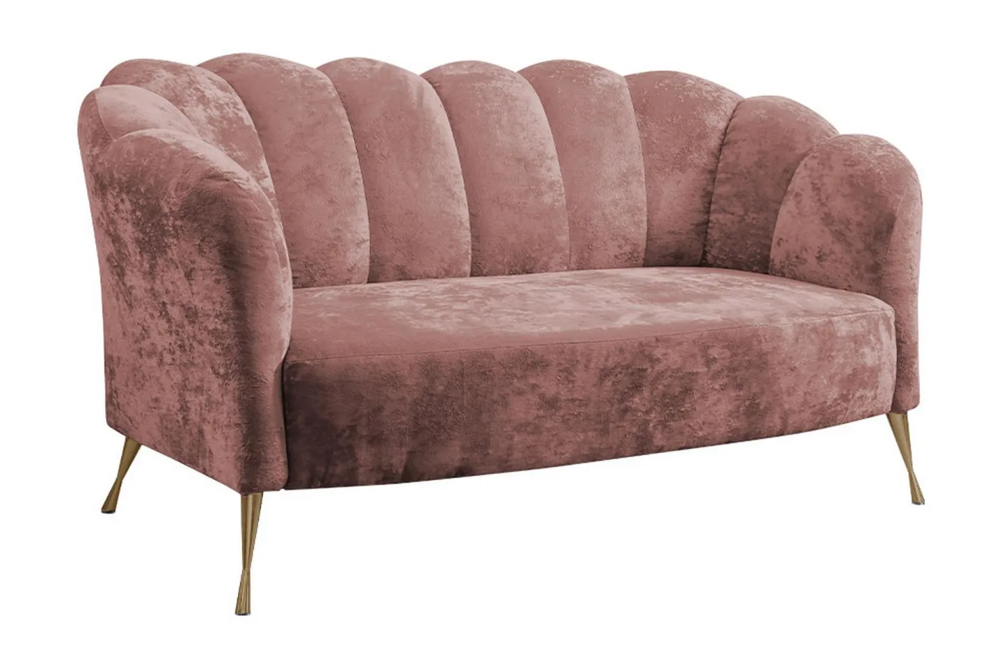 Adrial 2-sits Soffa - Sammet/Rosa/Guld