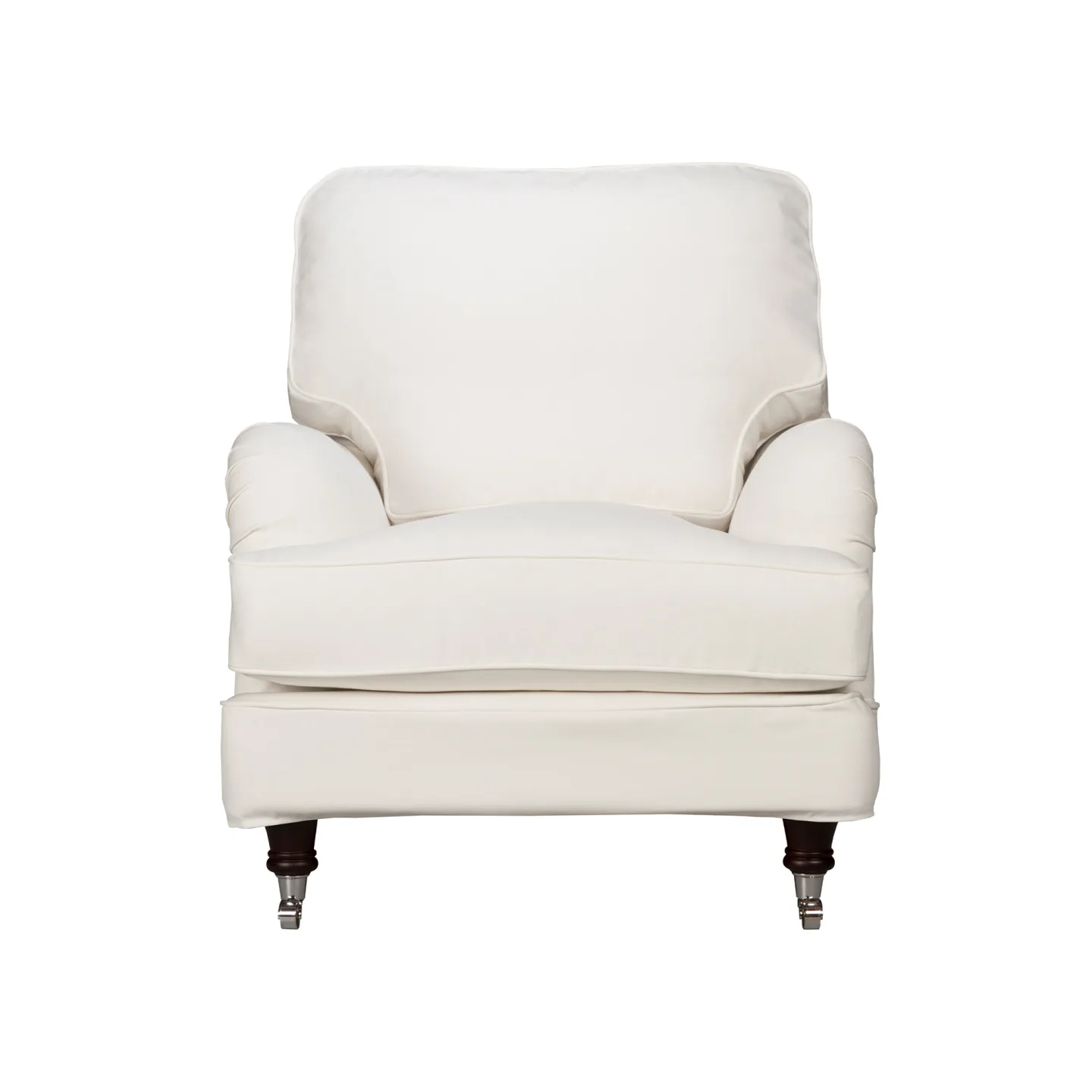 Englesson - Howard Chair Medium 78W X 95D X 85H, PG 2 Geneva Chalk 2854/64 - Fåtöljer - Vit - Dun/Metall/Trä/Textilmaterial/Syntetiskt