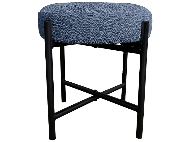 Hocker KEIRA 40x40x40cm stoff blau