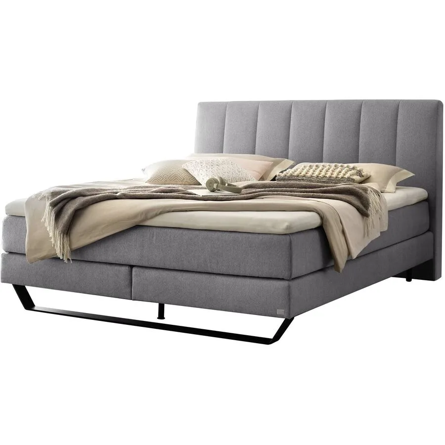 Hasena Boxspringbett Ambra grey Stoff 200 x 200 cm