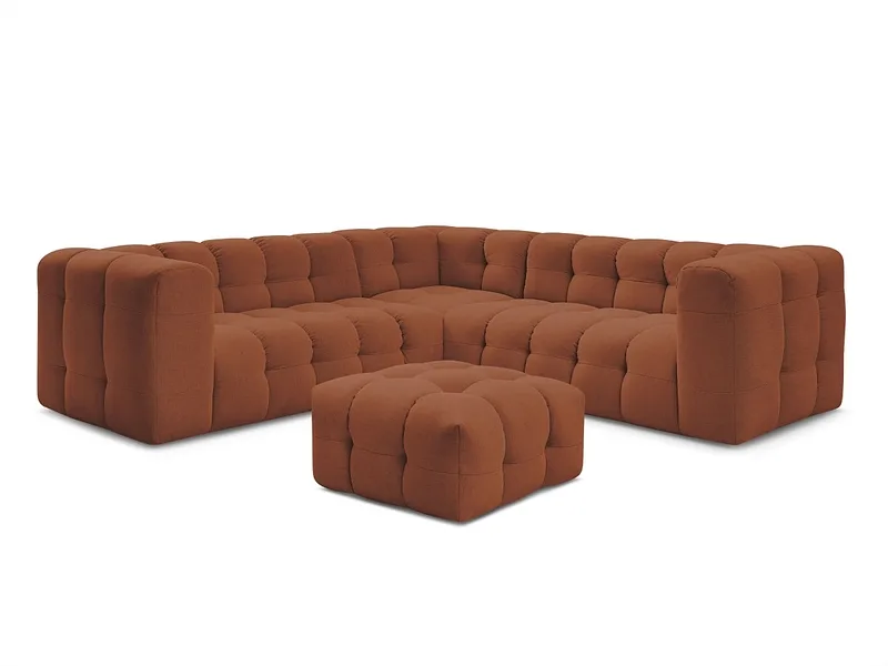Ecksofa mit Hocker BOBOCHIC CLOUD Stoff orange