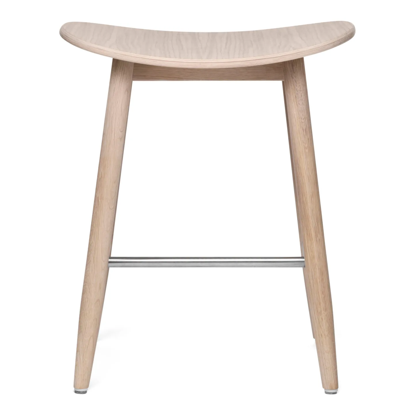 Massproductions - Icha Stool - H 500, White Oiled Oak, Utan klädsel - Pallar - Chris Martin - Vit - Trä