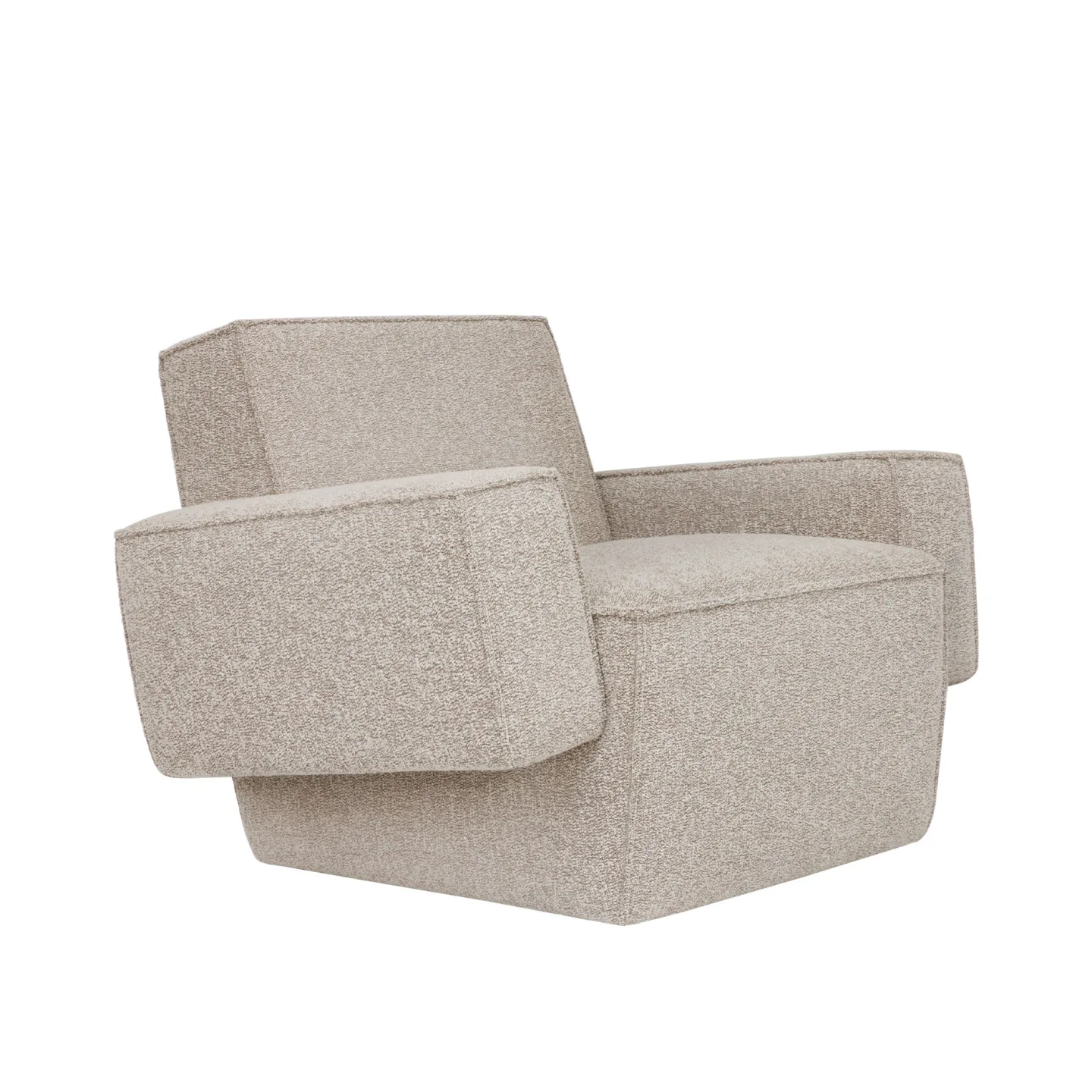 HEM - Hunk Lounge Chair With Armrests - Swan - Fåtöljer - Kwangho Lee - Beige - Naturmaterial/Trä/Syntetiskt/Skum/Plast/Ull