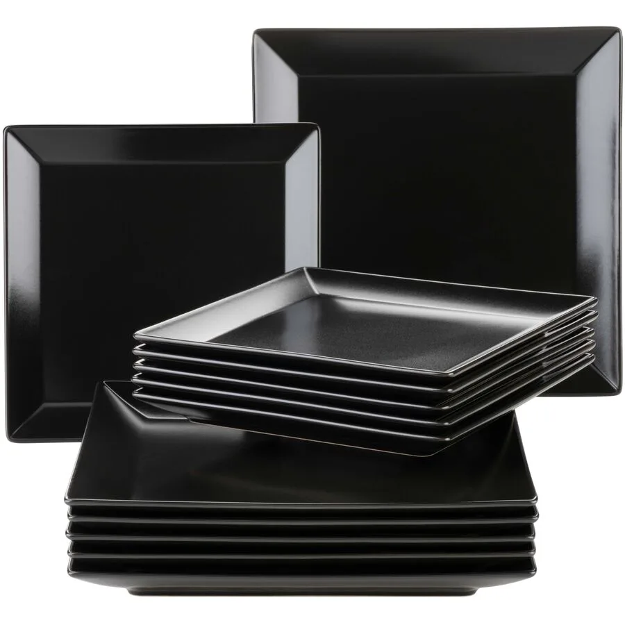 MÄSER Teller-Set Manhattan City Schwarz Porzellan