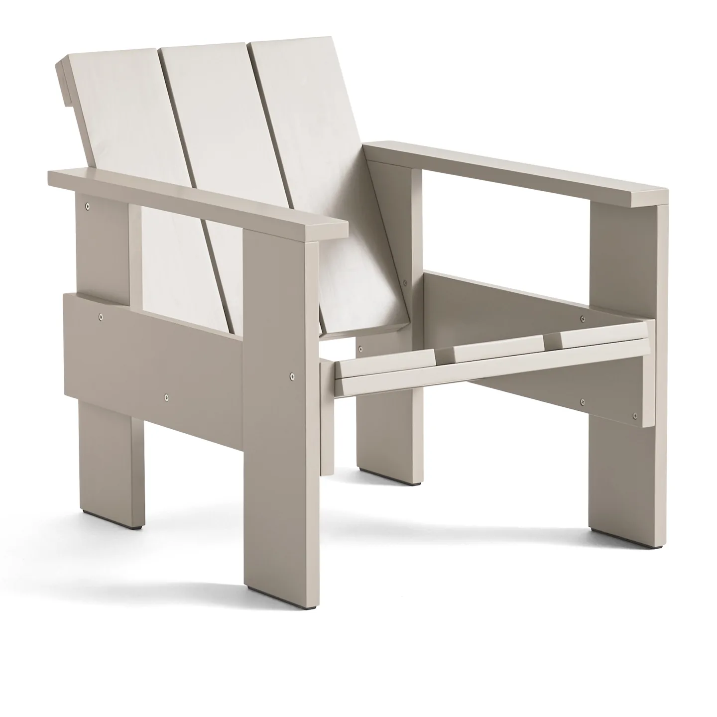 HAY - Crate Lounge Chair / London Fog - Matstolar utomhus - Gerrit Rietveld - Grå - Trä