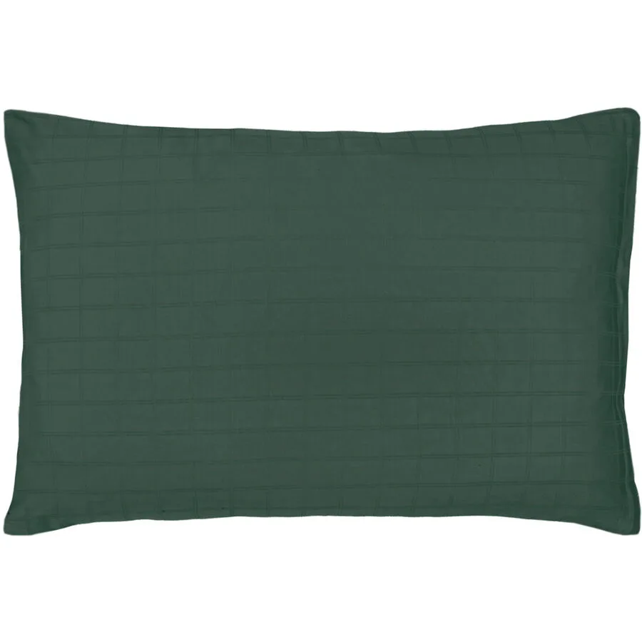 Flair Kissenbezug Damast dunkelgrün Einfarbig Baumwolle B 50 T 70 cm