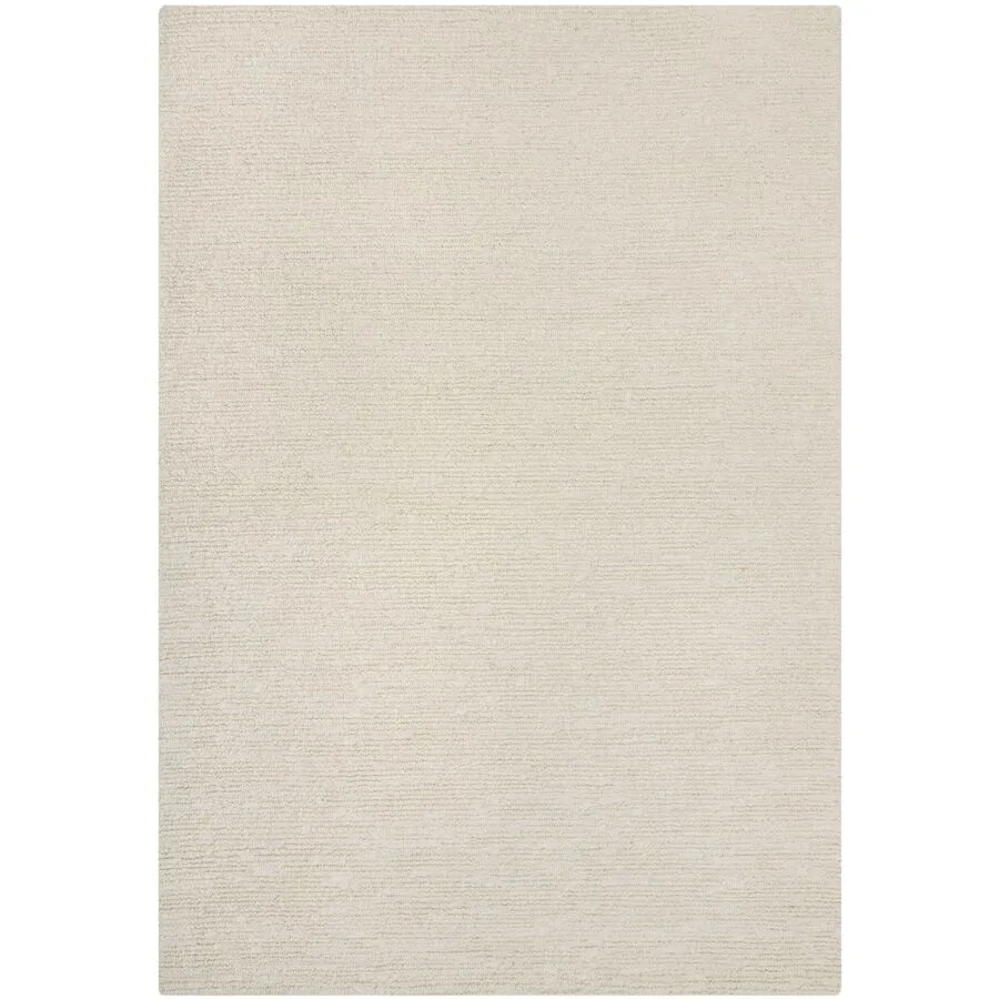 Teppich Vonji natur Einfarbig Wolle 120 x 170 cm