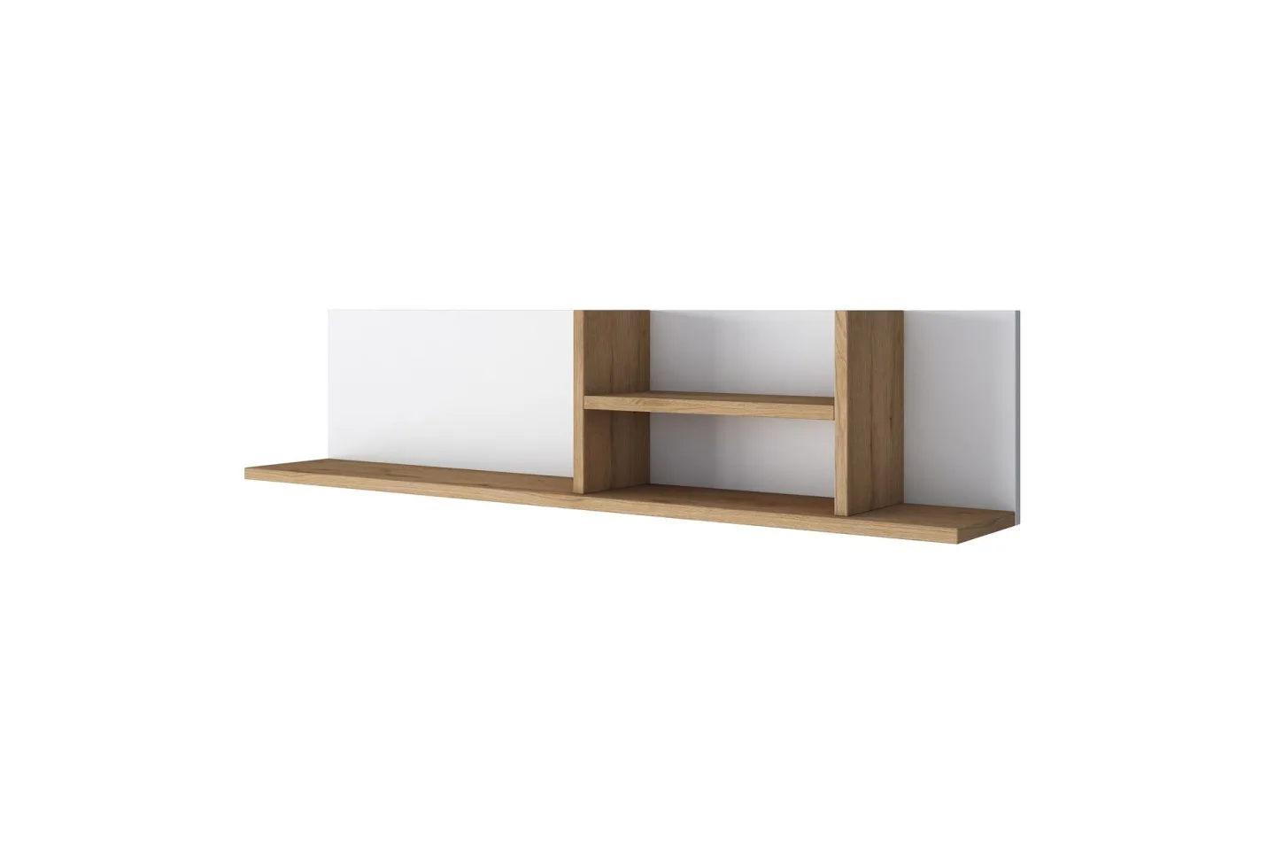 Friederich Vägghylla 120 cm - Vit/Valnöt