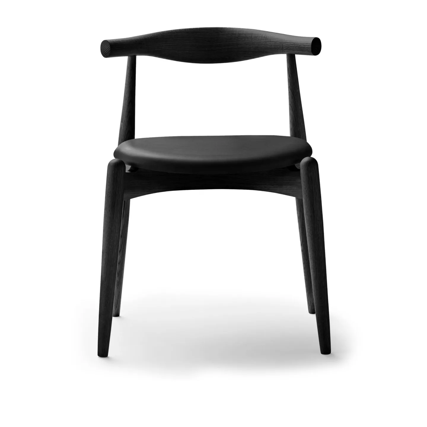 Carl Hansen - CH20, Svartlackad Ek, Lädergrupp B Thor - 301 - Matstolar - Hans J. Wegner - Svart - Trä