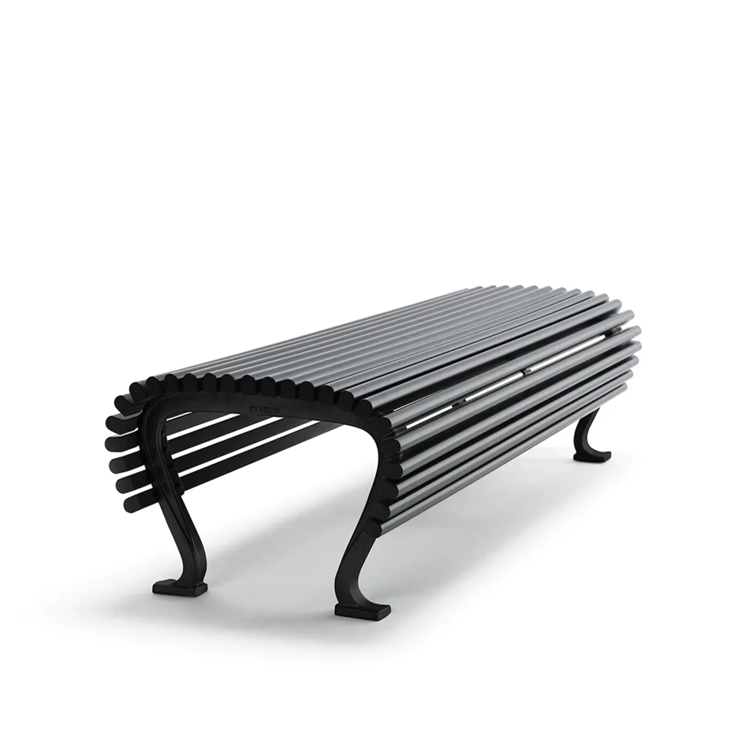 Byarums Bruk - Bänk Jujol - Smal, Svartlaserad Mahogny/Svartlackerad Aluminium - Trädgårdsbänkar - Mårten Cyrén - Svart - Metall/Trä