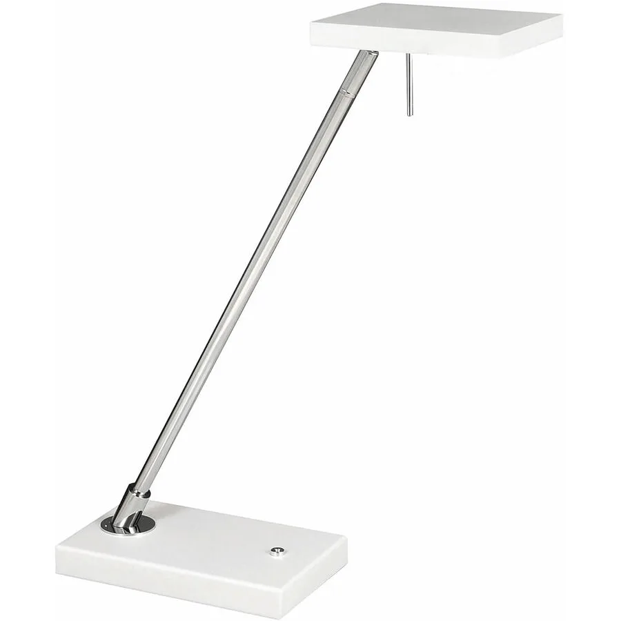 Tischlampe Christa Weiss Metall 18 cm 50 cm - Farbe: weiss/chrom - LED - Lichtfarbe: Warmweiss - LED Energiesparlampen