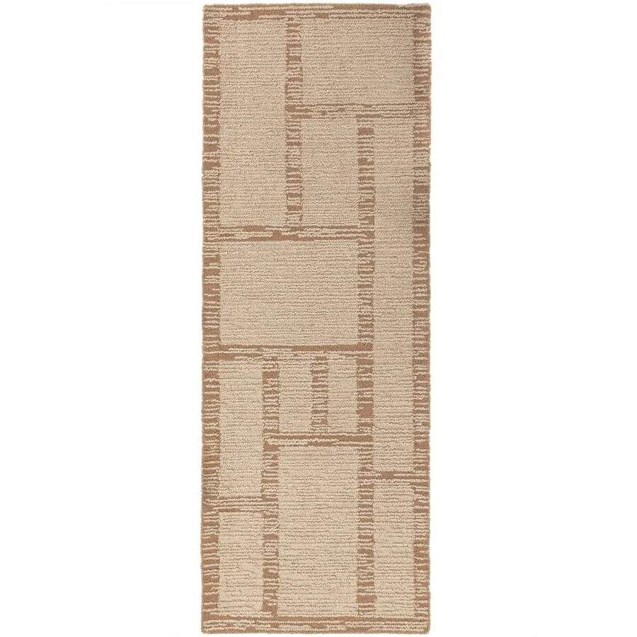 Teppich Holland Natur Architektonisch 100% Wolle 80 x 230 cm