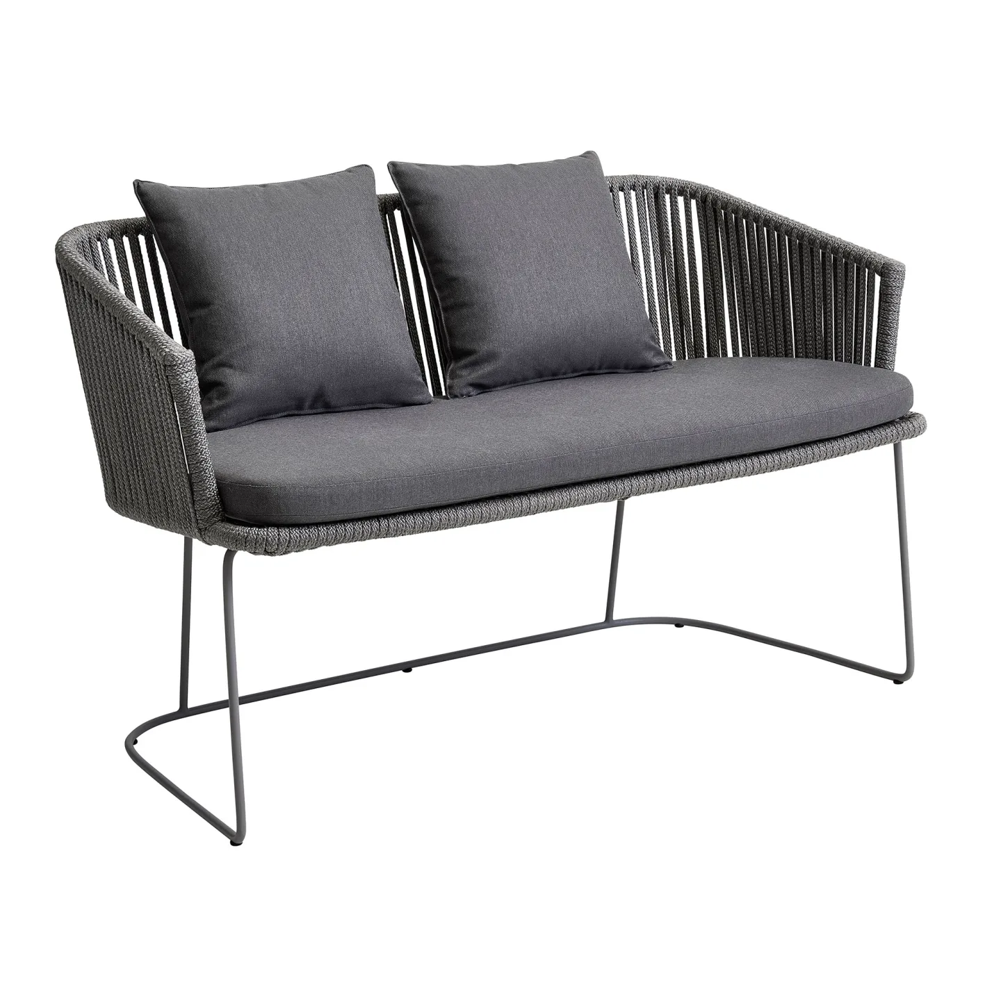 Cane-Line - Moments Matbänk, Cane-line Soft Rope, Grey, Cushion: Cane-Line Natté, Grey YSN95 - Soffor utomhus - Foersom & Hiort-Lorenzen MDD
