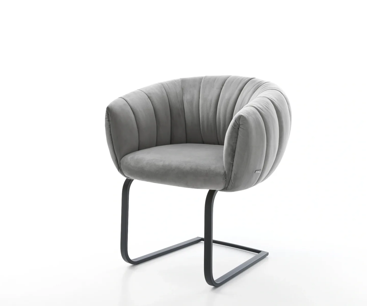 Freischwinger Jada-Flex Samt Grau Freischwinger flach Schwarz Taschenfederkern