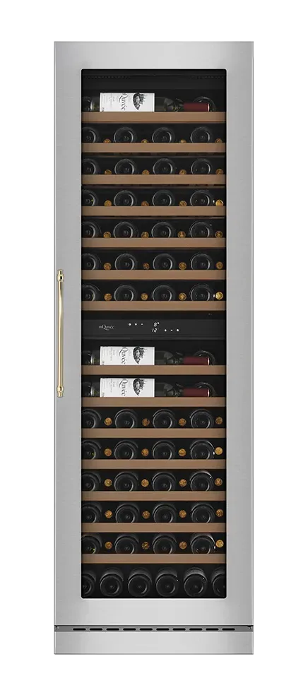 Einbau-Weinkühlschrank - WineCave 187 Stainless - Messinggriff
