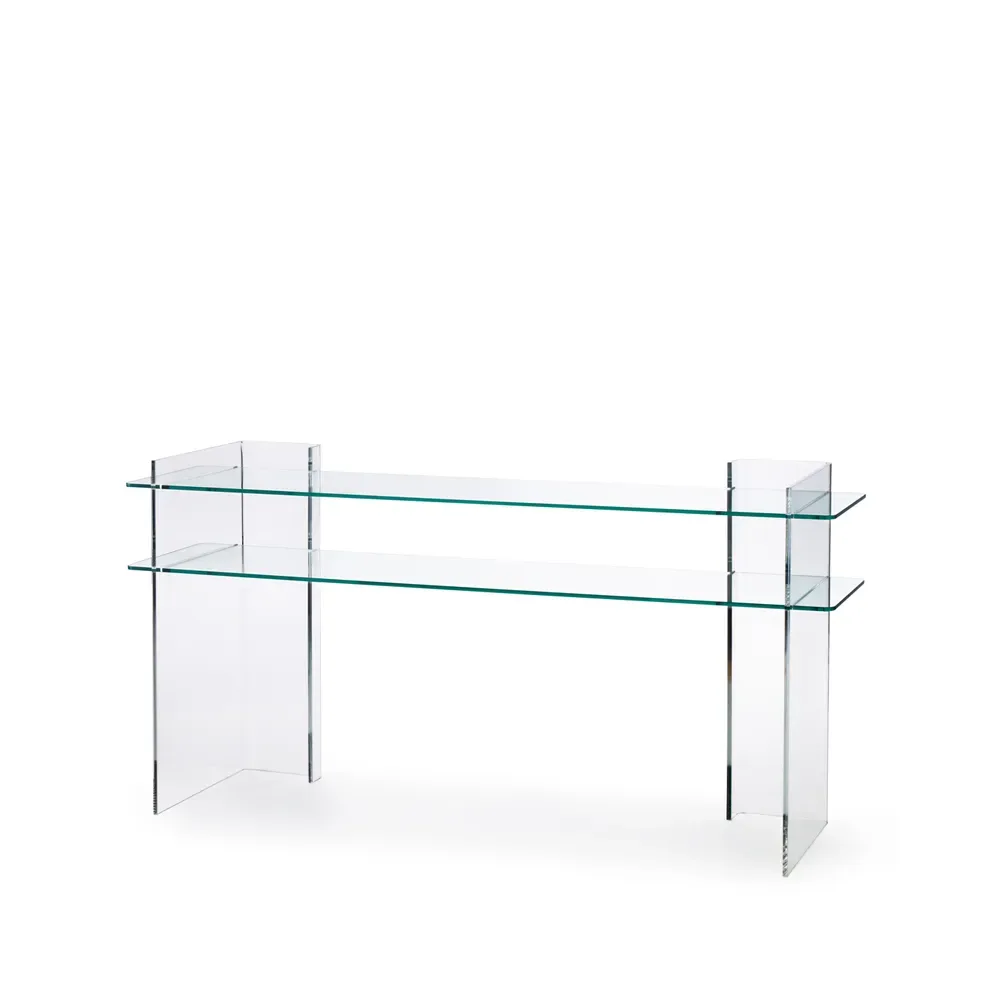 Fogia Combiplex Konsoltisch klare, Regal im 2-teiligen Regalset, Ständer aus Plexiglas