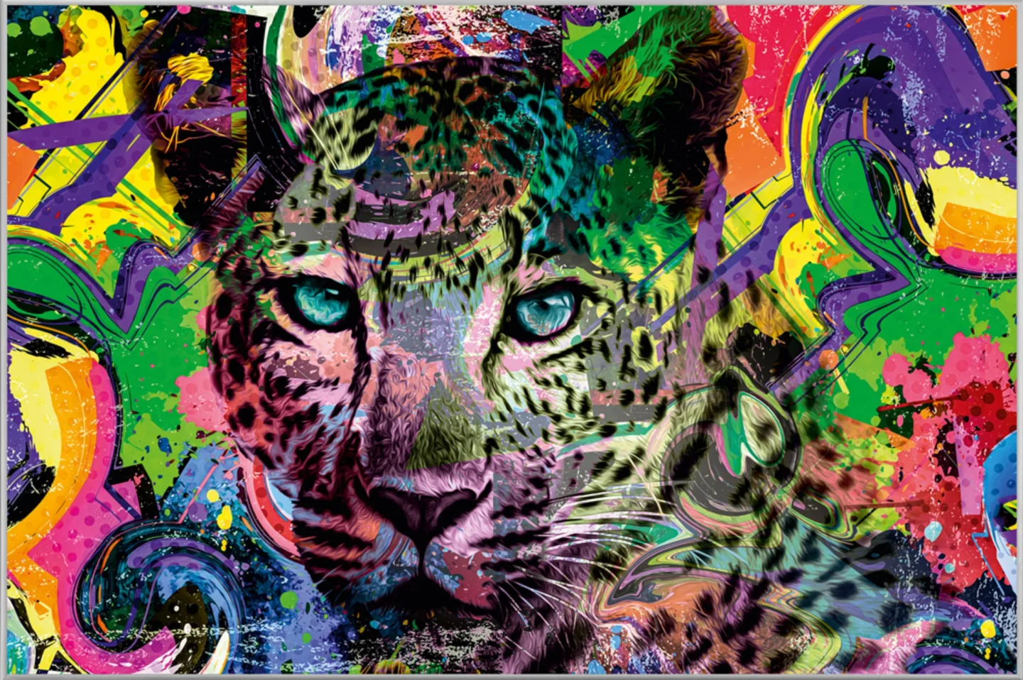 image LAND Bild mit Rahmen Pop Art Leopard | Schubiger Möbel